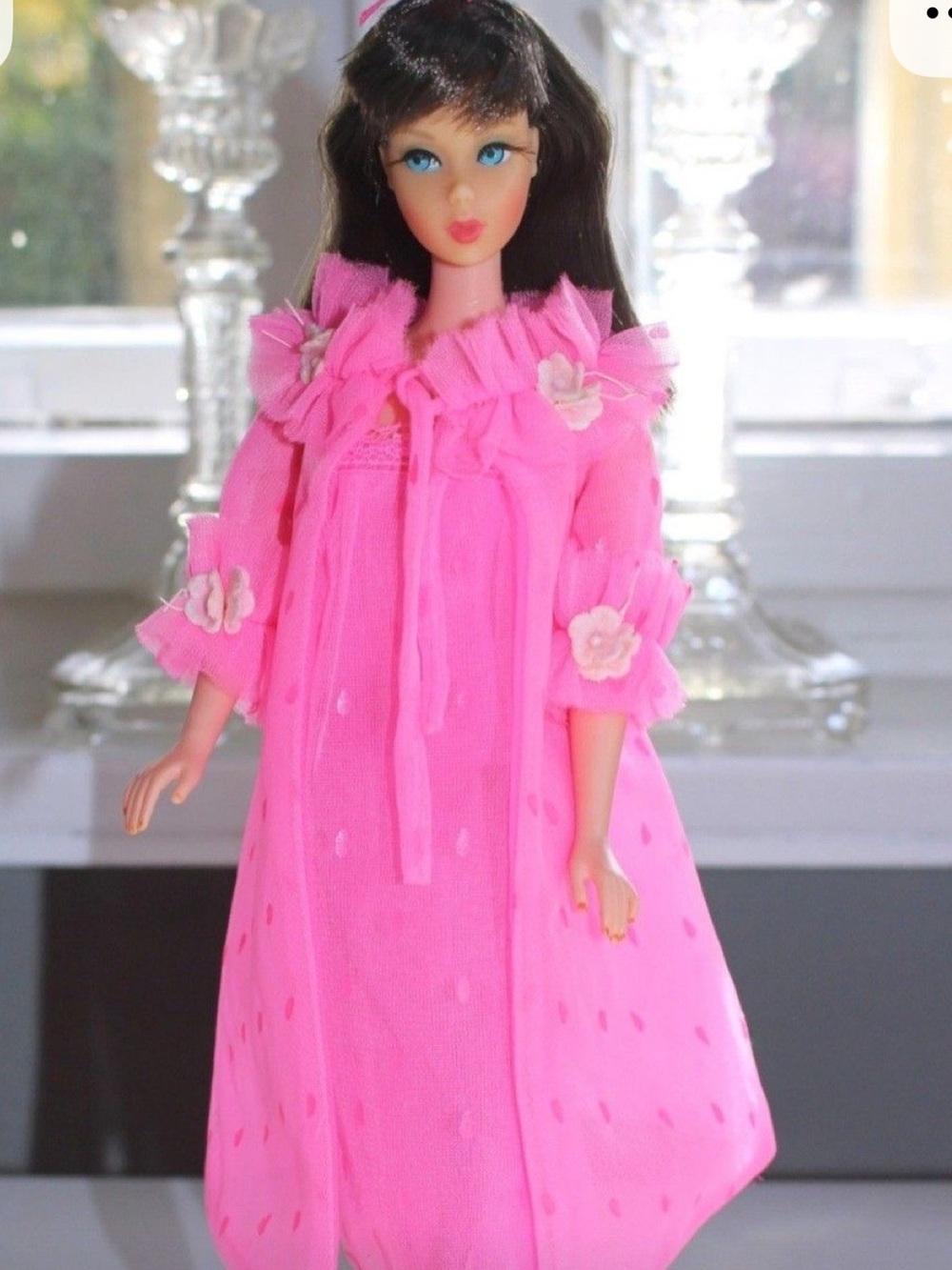 Vintage Pink Peignoir slip nightie imperfection but fabulous - Picture 11 of 14